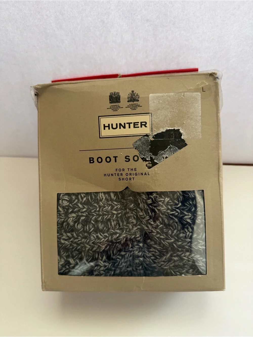 Hunter Men's Boot Socks navy & Gray Heather short sz L